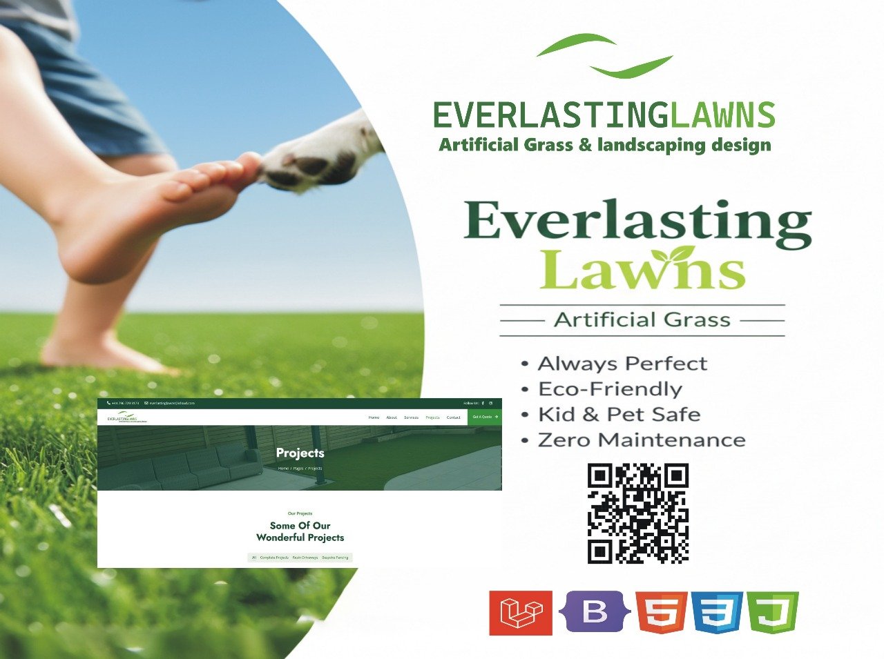 Everlasting Lawns – Landscaping website built by AKTechForce